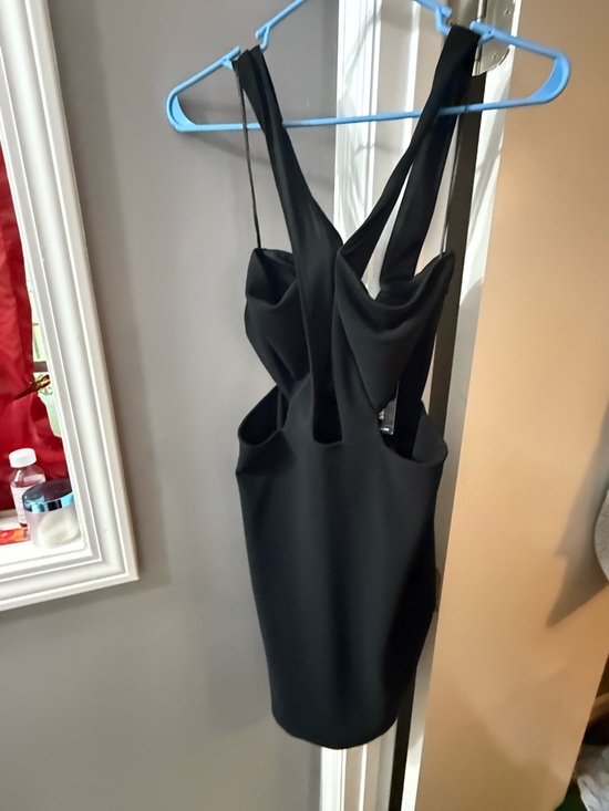 Express Dresses & Skirts - Express Black Cutout Draped Mini Dress
